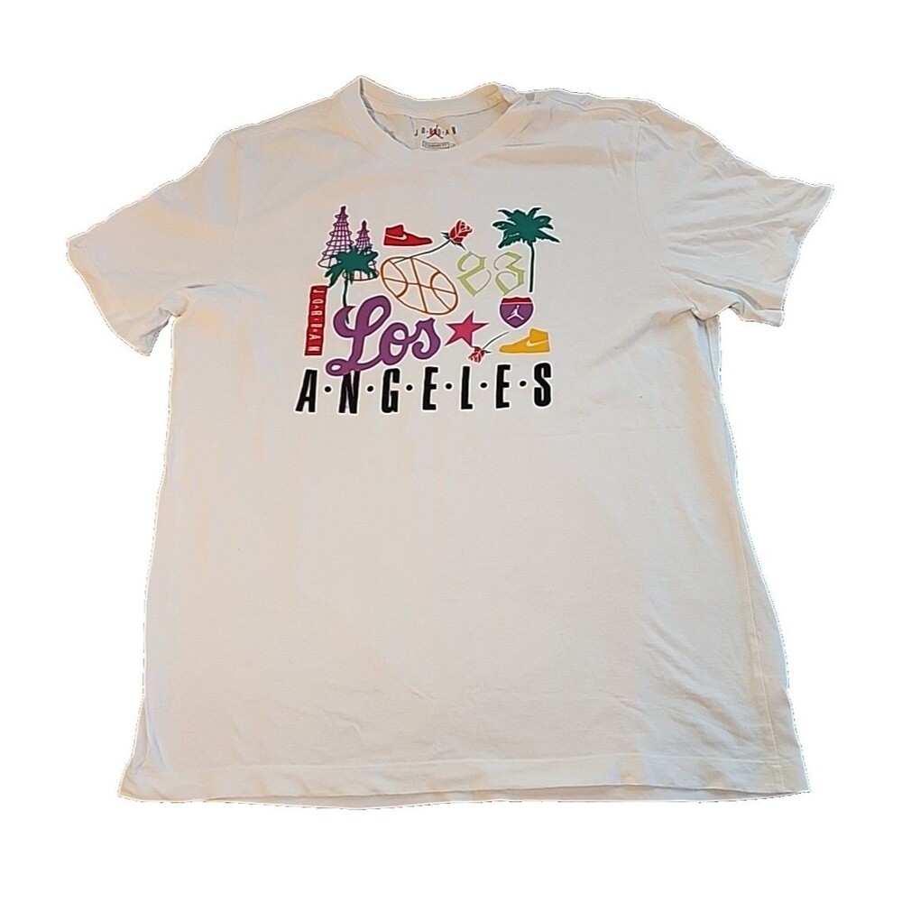 NIKE Air Jordan Shirt Mens Large Jumpman Los Angeles Graphic Street Wear 23 Rare